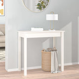 Console Table White 80x40x75 cm Solid Wood Pine - Side View