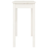 Console Table White 80x40x75 cm Solid Wood Pine - Rear View