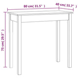 Console Table White 80x40x75 cm Solid Wood Pine