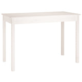 Dining Table White 110x55x75 cm Solid Wood Pine - Front View