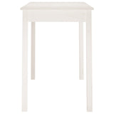 Dining Table White 110x55x75 cm Solid Wood Pine - Top-Down View