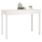 Dining Table White 110x55x75 cm Solid Wood Pine - Rear View