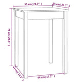 Dining Table 55x55x75 cm Solid Wood Pine - Low Angle