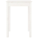 Dining Table White 55x55x75 cm Solid Wood Pine - Top-Down View