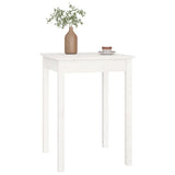 Dining Table White 55x55x75 cm Solid Wood Pine - Rear View