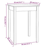 Dining Table White 55x55x75 cm Solid Wood Pine - Low Angle