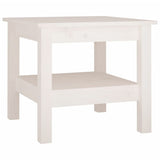 Coffee Table White 45x45x40 cm Solid Wood Pine - Front View
