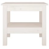 Coffee Table White 45x45x40 cm Solid Wood Pine - Side View