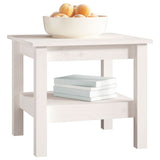 Coffee Table White 45x45x40 cm Solid Wood Pine - 45-Degree Angle