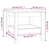 Coffee Table White 45x45x40 cm Solid Wood Pine