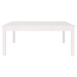 Coffee Table White 100x100x40 cm Solid Wood Pine - Side View