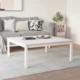 Coffee Table White 100x100x40 cm Solid Wood Pine - Top-Down View