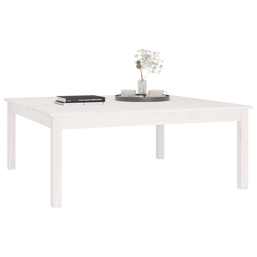 Coffee Table White 100x100x40 cm Solid Wood Pine