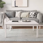 Coffee Table White 100x100x40 cm Solid Wood Pine