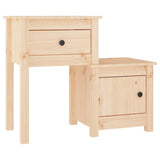Bedside Cabinet 79.5x38x65.5 cm Solid Wood Pine - Front View