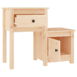 Bedside Cabinet 79.5x38x65.5 cm Solid Wood Pine - Side View