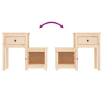 Bedside Cabinet 79.5x38x65.5 cm Solid Wood Pine