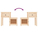 Bedside Cabinet 79.5x38x65.5 cm Solid Wood Pine - 45-Degree Angle