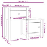 Bedside Cabinet 79.5x38x65.5 cm Solid Wood Pine - Close-Up Angle