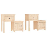 Bedside Cabinets 2 pcs 79.5x38x65.5 cm Solid Wood Pine - Front View