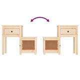 Bedside Cabinets 2 pcs 79.5x38x65.5 cm Solid Wood Pine - Rear View