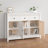 Sideboard White 100x35x74 cm Solid Wood Pine - Side View
