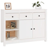 Sideboard White 100x35x74 cm Solid Wood Pine - Top-Down View