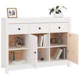 Sideboard White 100x35x74 cm Solid Wood Pine - 45-Degree Angle