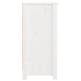 Sideboard White 100x35x74 cm Solid Wood Pine - Low Angle