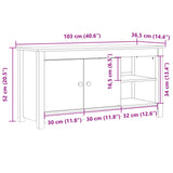 TV Cabinet 103x36.5x52 cm Solid Wood Pine