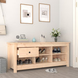 Shoe Cabinet 110x38x45.5 cm Solid Wood Pine - Rear View