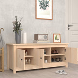Shoe Cabinet 110x38x45.5 cm Solid Wood Pine - Close-Up Angle