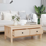 Coffee Table 100x50x40 cm Solid Wood Pine - Side View