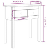 Console Table 70x35x75 cm Solid Wood Pine