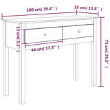Console Table 100x35x75 cm Solid Wood Pine - Extra Image