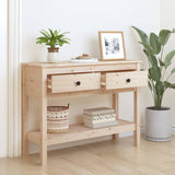 Console Table 100x35x75 cm Solid Wood Pine - Side View