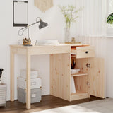 Desk 100x50x75 cm Solid Wood Pine - Side View