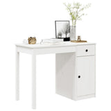 Desk White 100x50x75 cm Solid Wood Pine - Top-Down View