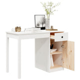 Desk White 100x50x75 cm Solid Wood Pine - 45-Degree Angle