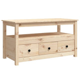 Coffee Table 102x49x55 cm Solid Wood Pine - Front View