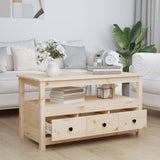 Coffee Table 102x49x55 cm Solid Wood Pine - Side View