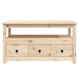 Coffee Table 102x49x55 cm Solid Wood Pine - Rear View