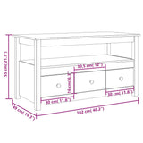 Coffee Table 102x49x55 cm Solid Wood Pine