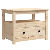Coffee Table 71x49x55 cm Solid Wood Pine - Front View