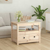 Coffee Table 71x49x55 cm Solid Wood Pine - Side View