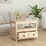 Coffee Table 71x49x55 cm Solid Wood Pine - Top-Down View