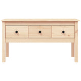 Coffee Table 102x49x55 cm Solid Wood Pine - Rear View
