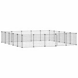 20-Panel Pet Cage with Door Black 35x35 cm Steel - Front View