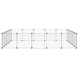 20-Panel Pet Cage with Door Black 35x35 cm Steel