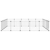 20-Panel Pet Cage with Door Black 35x35 cm Steel - 45-Degree Angle